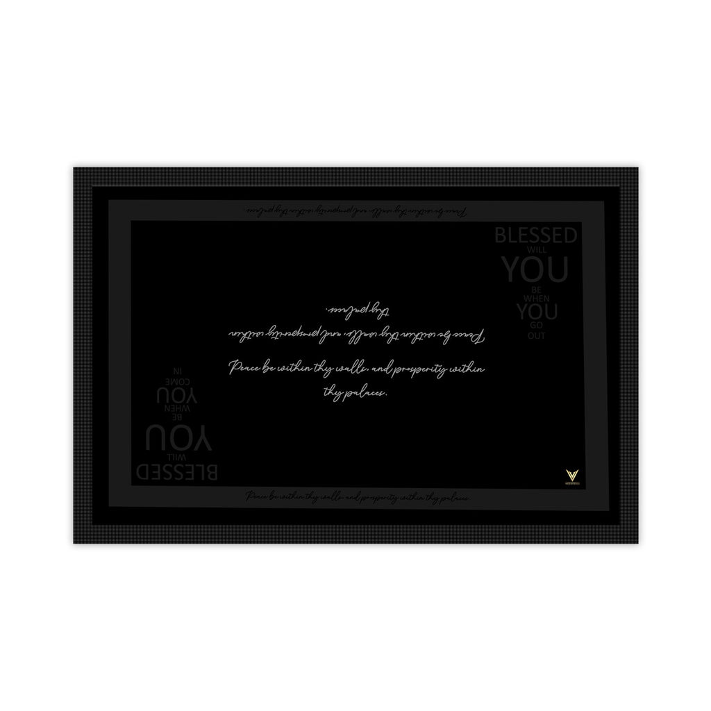 The Onyx Charcoal Threshold: "The Grand Declaration" (Indoor Mat)