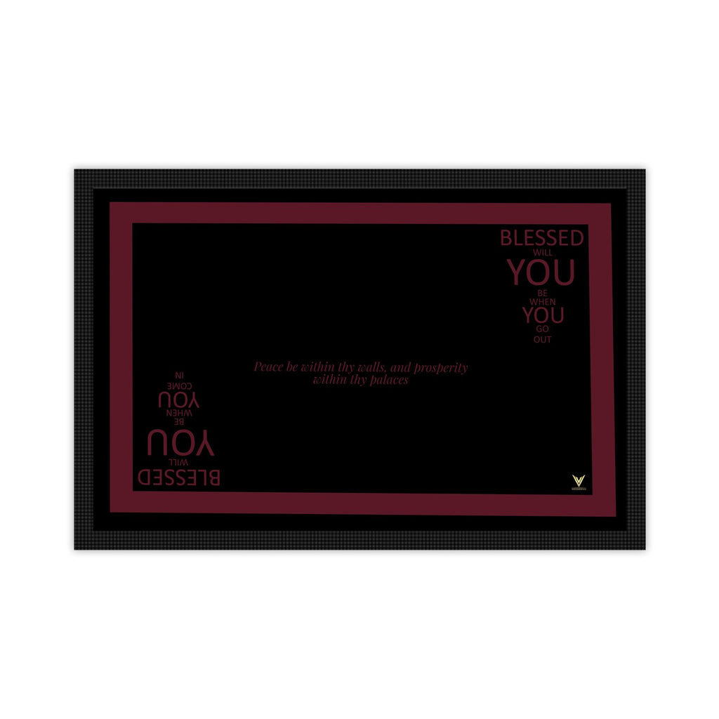 The Onyx Ruby Threshold: Blessed Coming & Going (Indoor Mat)