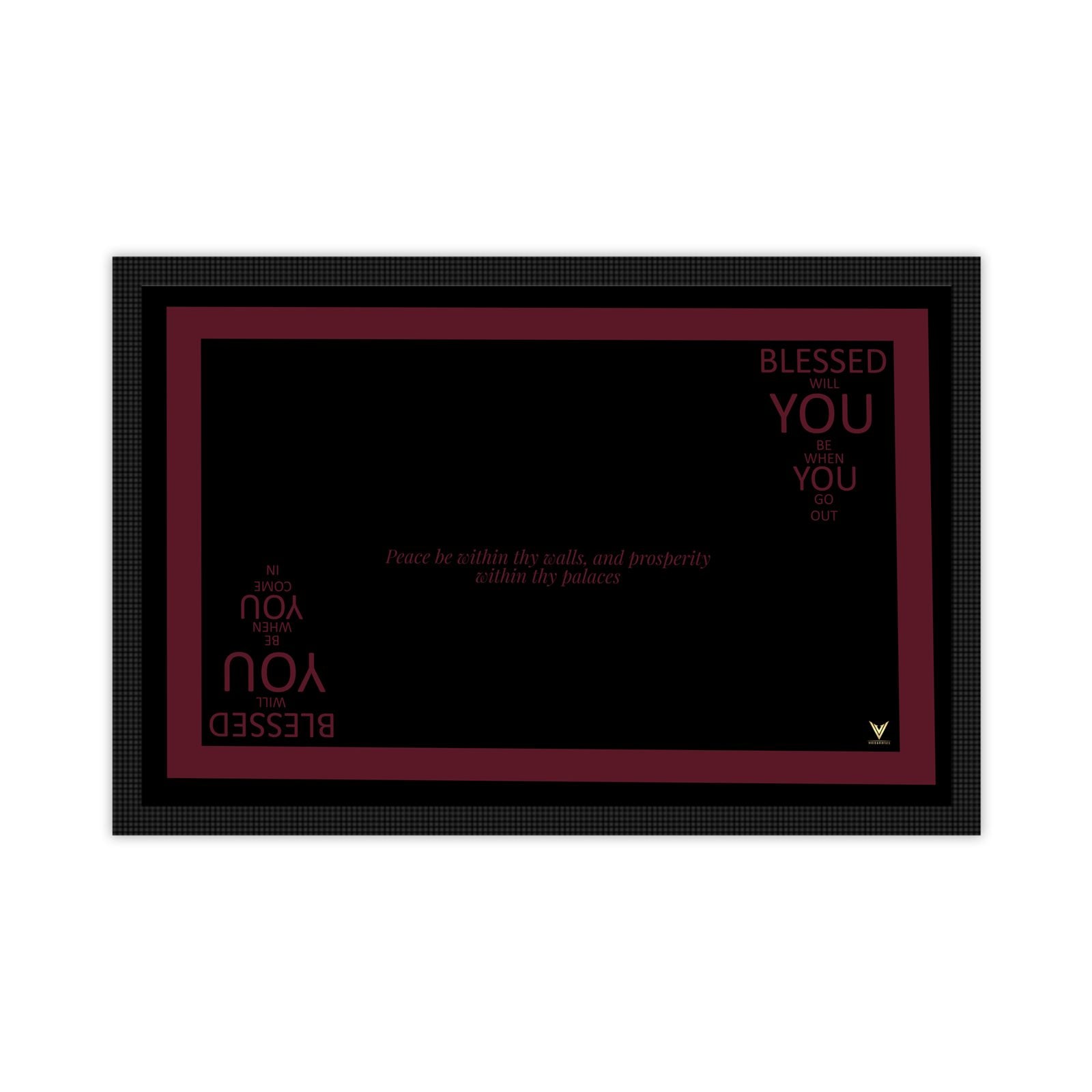 The Onyx Ruby Threshold: Blessed Coming & Going (Indoor Mat)