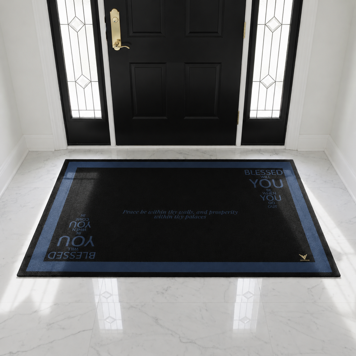 The Onyx Sapphire Threshold: Blessed Coming & Going (Indoor Mat)