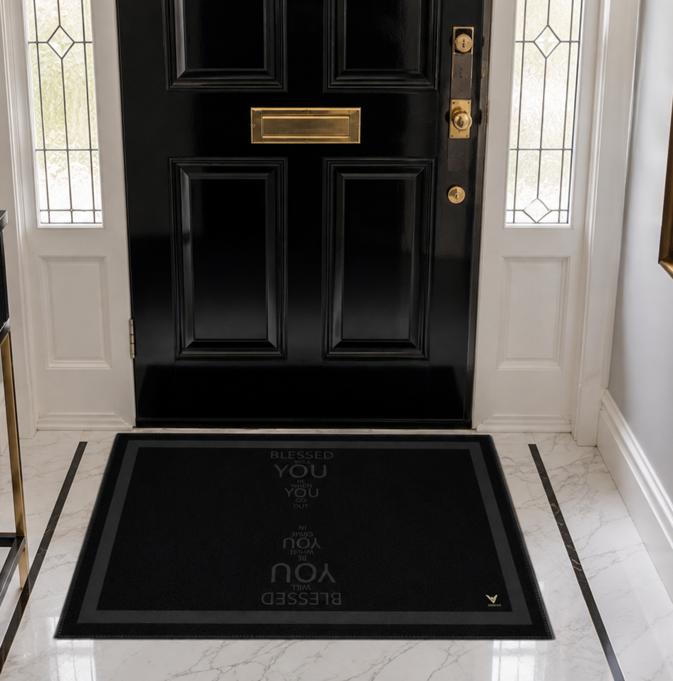 The Onyx Charcoal Gateway: Blessed Going & Coming (Indoor Mat)